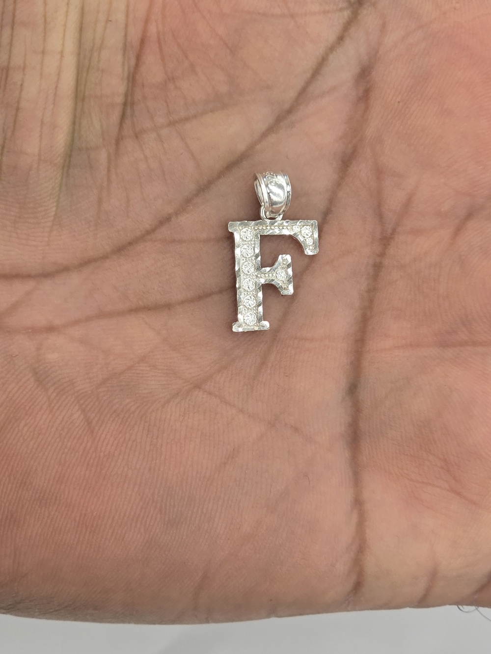 925 Sterling Silver Letter F Pendant